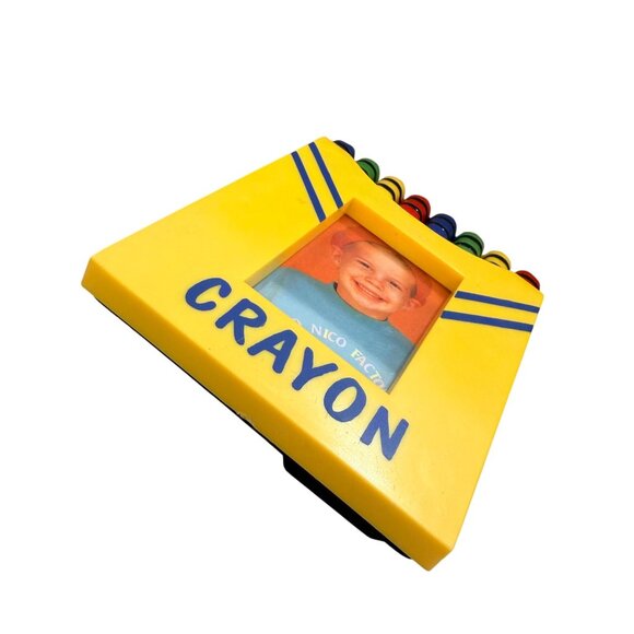 Colorful Crayon-Themed Kids Photo Frame Yellow With Easel Stand Fun Desk Decorat - Picture 5 of 6